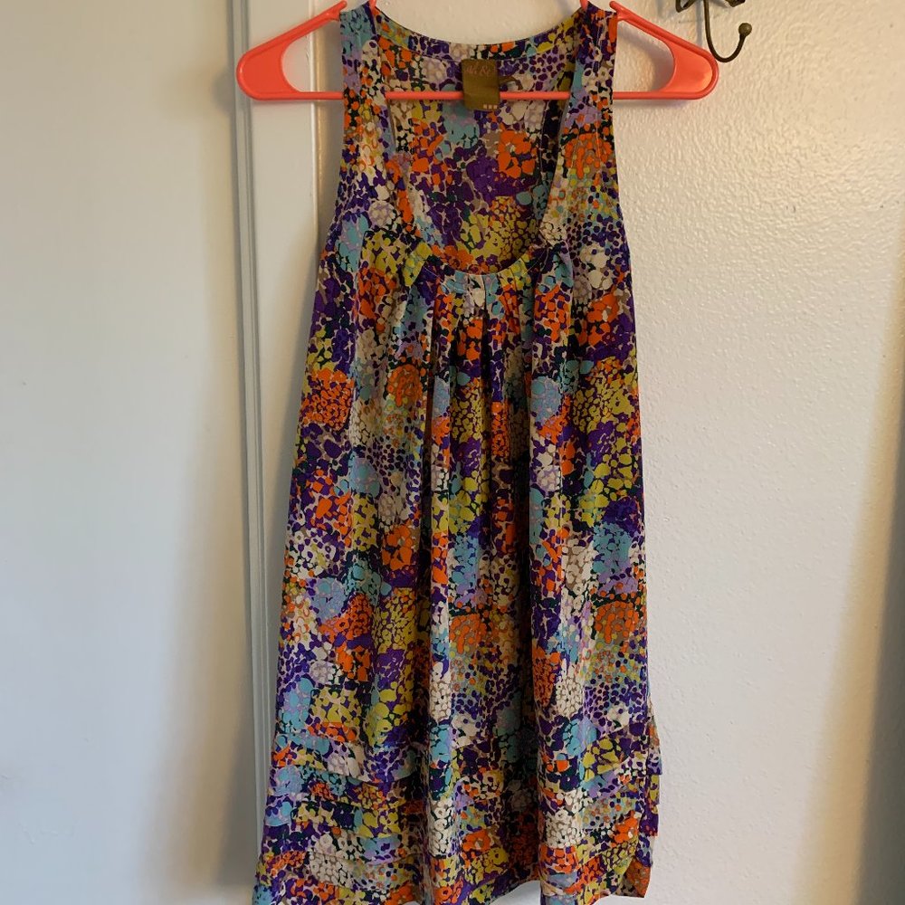 Ali Ro Silk Floral Racerback  Mini Dress